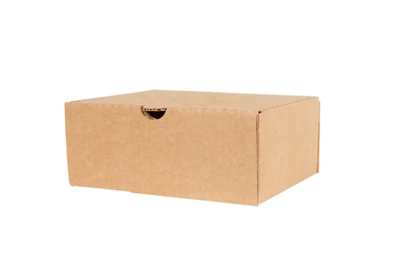 Closed shipping cardboard box isolated — Stock Photo, Image