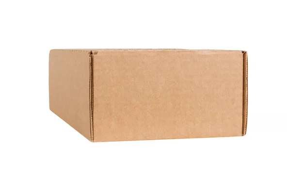 Closed shipping cardboard box isolated — Stock Photo, Image