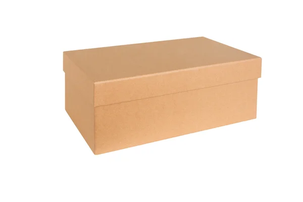 Closed shipping cardboard box isolated — Stock Photo, Image