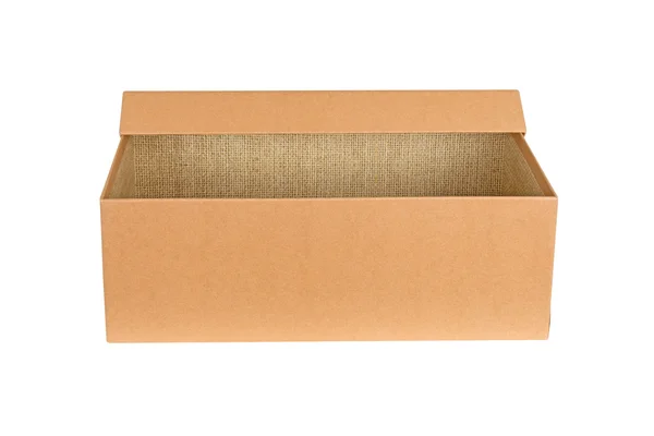 Відкрита картонна коробка доставки ізольована — стокове фото