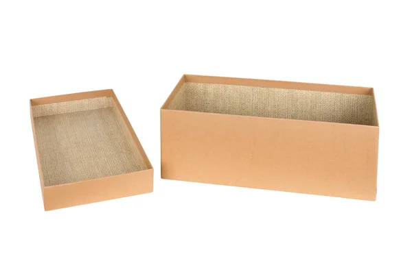 Картонная коробка, изолированная — стоковое фото