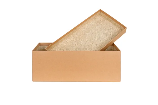 Open shipping cardboard box isolated — Stock Photo, Image