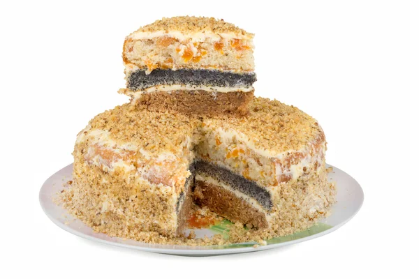 Home sweet three-layer cake — Stock Photo, Image