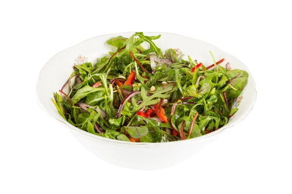 Salade avec roquette et poivron rouge — Photo