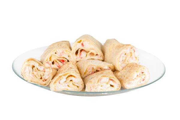 Roll with crab meat — Stock Photo, Image