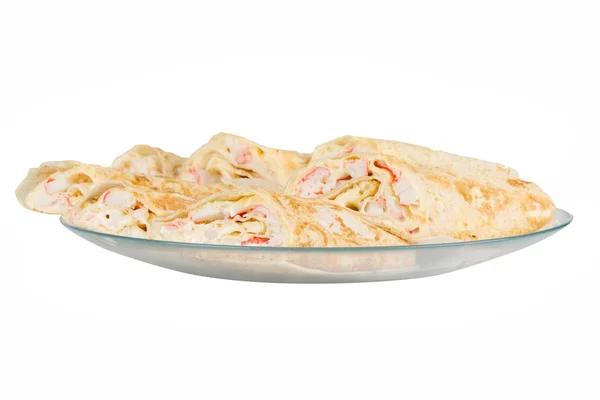 Roll with crab meat — Stock Photo, Image