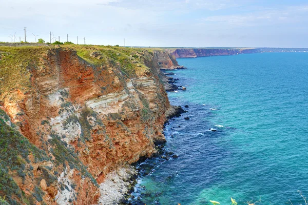 Bulgária, Mar Negro. Paisagem costeira. Terreno de Kaliakra — Fotografia de Stock