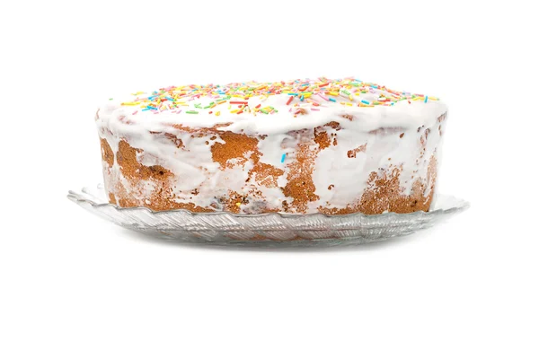 Tårta kanderad frukt och socker pulver — Stockfoto