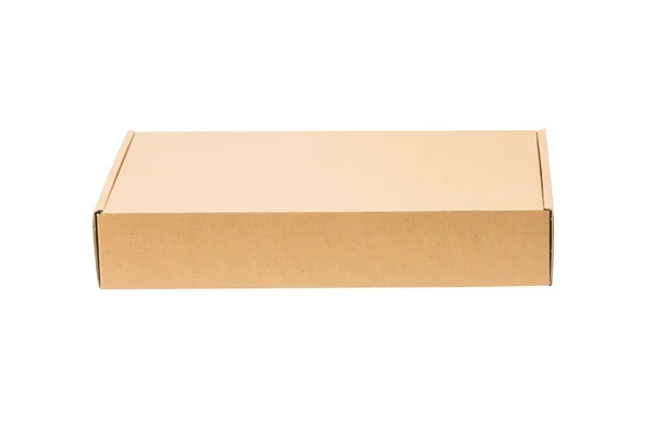 Closed shipping cardboard box isolated — Stock Photo, Image