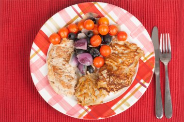 et yemek, ızgara domates ve soğan