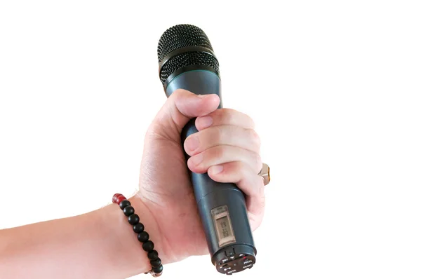 Mikrofon i handen — Stockfoto