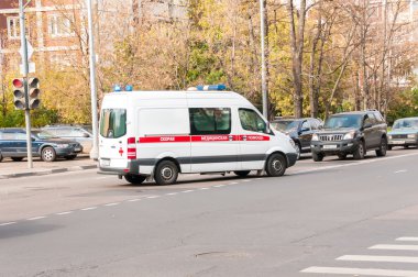 Moskova, Rusya - 1 Ekim 2015:Ambulance