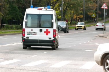 Moskova, Rusya - 1 Ekim 2015:Ambulance