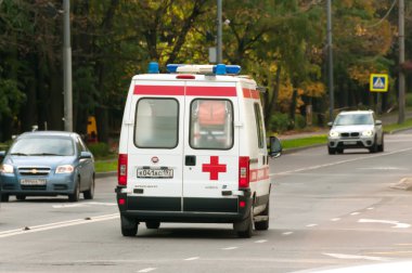 Moskova, Rusya - 1 Ekim 2015:Ambulance