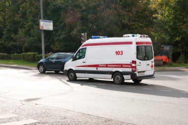 Moskova, Rusya - 1 Ekim 2015:Ambulance