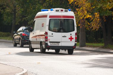 Moskova, Rusya - 1 Ekim 2015:Ambulance