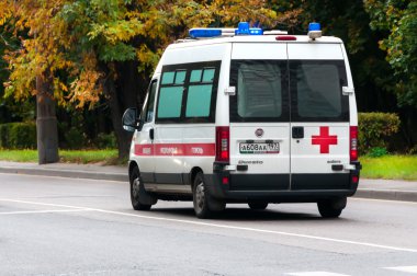 Moskova, Rusya - 1 Ekim 2015:Ambulance
