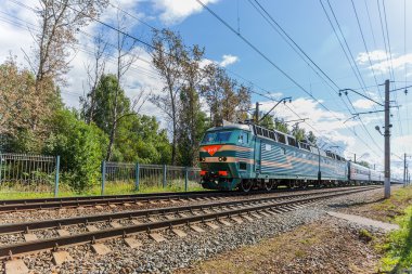 Moskova, Rusya - 28 Ağustos 2015: Yolcu treni acele