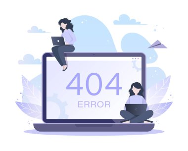 Hata 404 sayfa veya dosya kavramı bulunamadı. Vektör illüstrasyonu