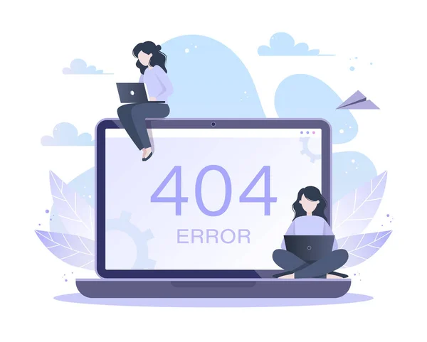 Fehler 404 Seite Oder Datei Nicht Gefunden Konzept Vektorillustration — Stockvektor