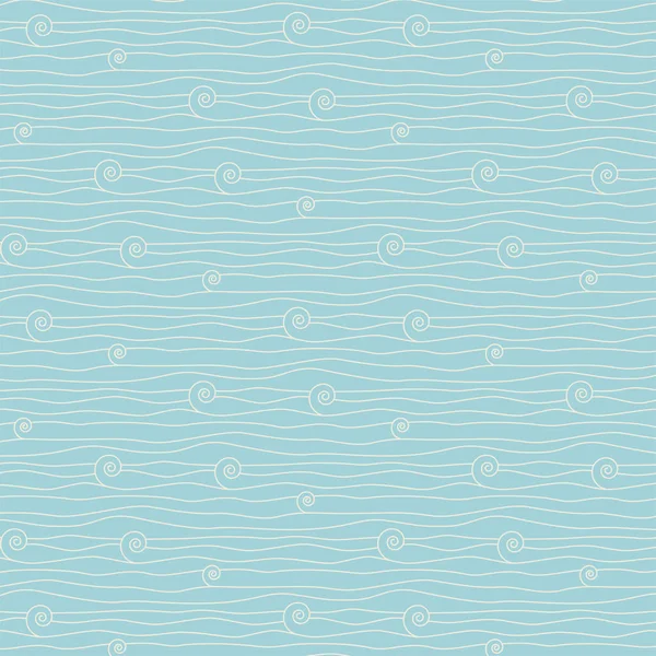 Soft Blue Sea Waves Pattern — Stock Vector