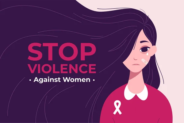 Día Internacional Eliminación Violencia Contra Mujer — Vector de stock