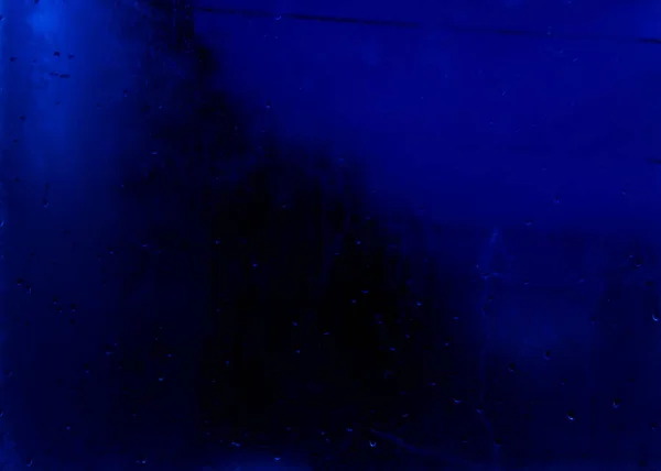 Janela Enevoada Azul Escuro Com Gotas Chuva Com Lugar Para — Fotografia de Stock