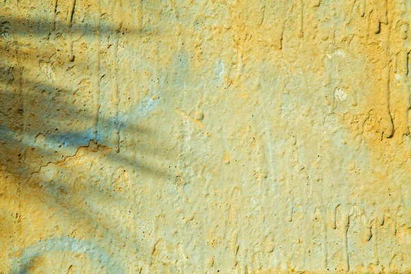 Текстура Желто Синей Стены Покрытая Объемной Штукатуркой Пространство Текста Пространство — стоковое фото