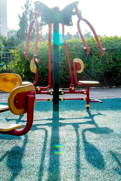 Gym Equipment City Playground Warm Sunny Day Sun — Stock Photo, Image