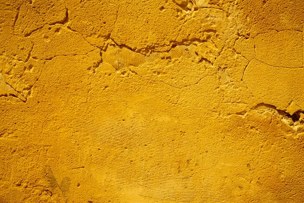 Tekstura Ściany Żółtej Pokryta Tynkiem Objętościowym Miejsce Tekst Miejsce Kopię — Zdjęcie stockowe