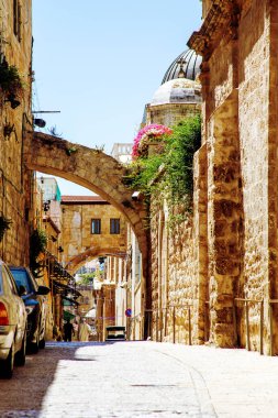 Via Dolorosa caddesinde, eski Kudüs şehrinde.