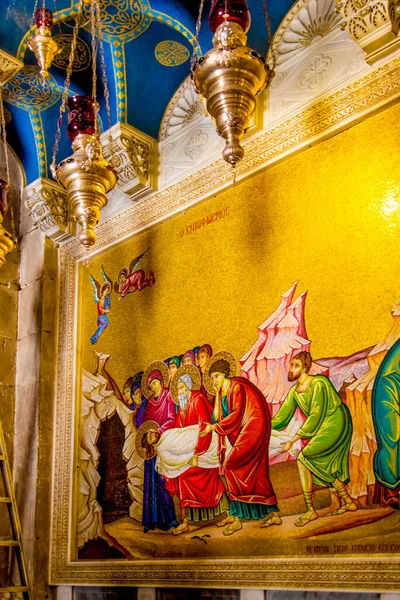 Sul Muro Dietro Pietra Della Crimazione Nella Chiesa Del Santo — Foto Stock