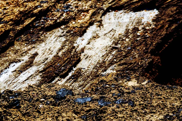 Pièces Goudron Provenant Déversement Pétrole Coincé Sur Des Rochers Dans — Photo