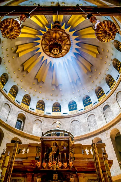 Αναστάσης Ανάσταση Rotunda Πάνω Edicule Μια Πέτρα Edicule Περικλείει Μνήμα — Φωτογραφία Αρχείου