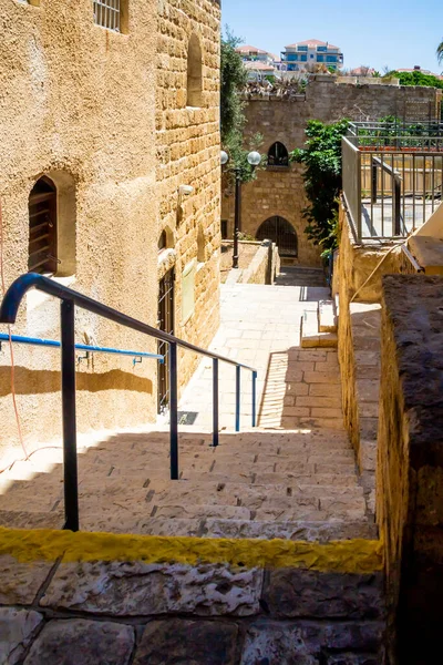 Atmosphäre Der Antike Einer Der Straßen Des Alten Jaffa Die — Stockfoto