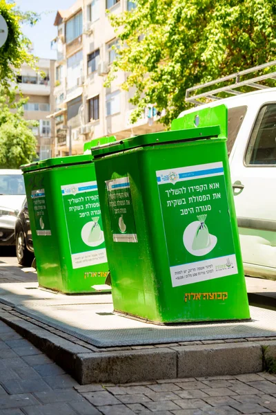 Tel Aviv Israel June 2021 Underground Garbage Storage Container Connected — Stock Photo, Image