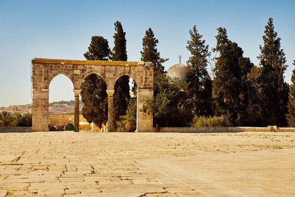 Qanatir, Arched Gates or 'The Scales', are arched structures that surround Dome of Rock Platform. on Day of Judgement scales of judgement will be suspended to these arches or in place of these arches