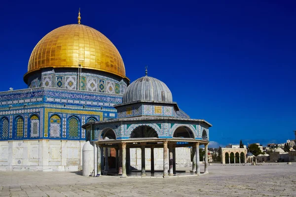 Dome Chain Dome Rock Temple Mount Volně Stojící Budova Kupolí — Stock fotografie