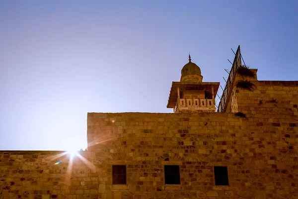 Bab Silsila Minaret Wzgórze Świątynne Kopuła Skały Stare Miasto Jeruzalem — Zdjęcie stockowe