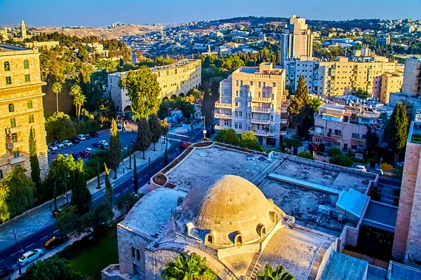 Zicht Stad Jeruzalem Vanaf Toren Van Ymca Jerusalem — Stockfoto