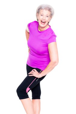 Sportif gülümseyen kadın kıdemli