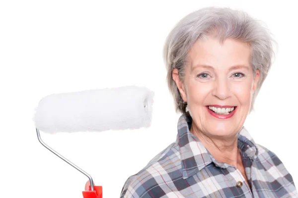 Senior woman  painting — Stock Photo, Image