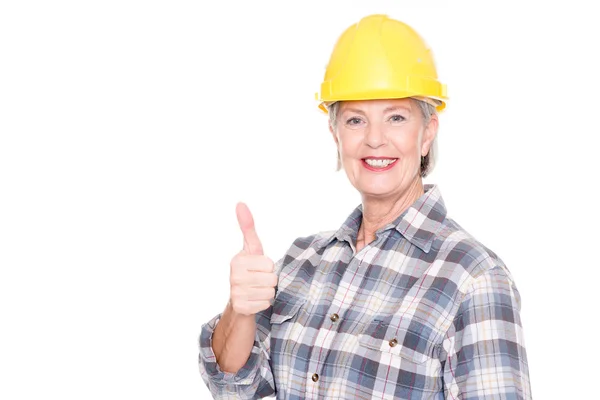 Mujer mostrando pulgar hacia arriba — Foto de Stock