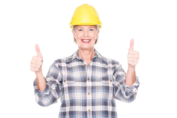 Woman showing thumbs up — Stock Photo, Image