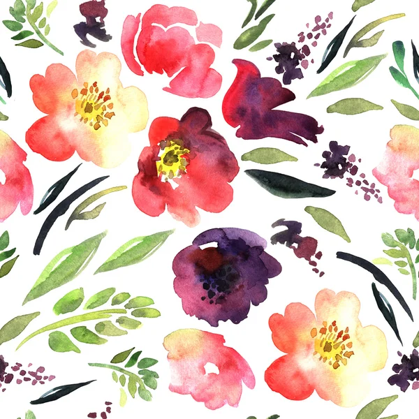 Bright watercolor floral pattern — Stock Photo, Image