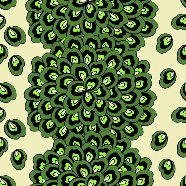 Patrón verde abstracto con pétalos — Vector de stock