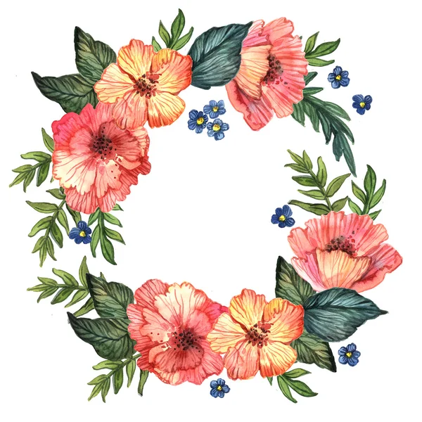 Wreath of bright flowers — Stock Photo, Image