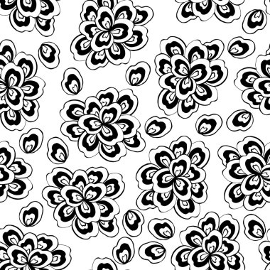 siyah ve Beyaz yaprakları ile desen