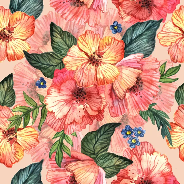 Seamless pattern with bright flowers — Stock Photo, Image
