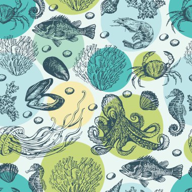 Sualtı nüfusu ile desen.